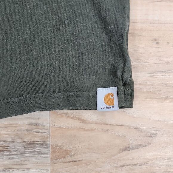 🦋Carhartt Olive Workwear Dog Short Sleeve Top Medium - Picture 8 of 10